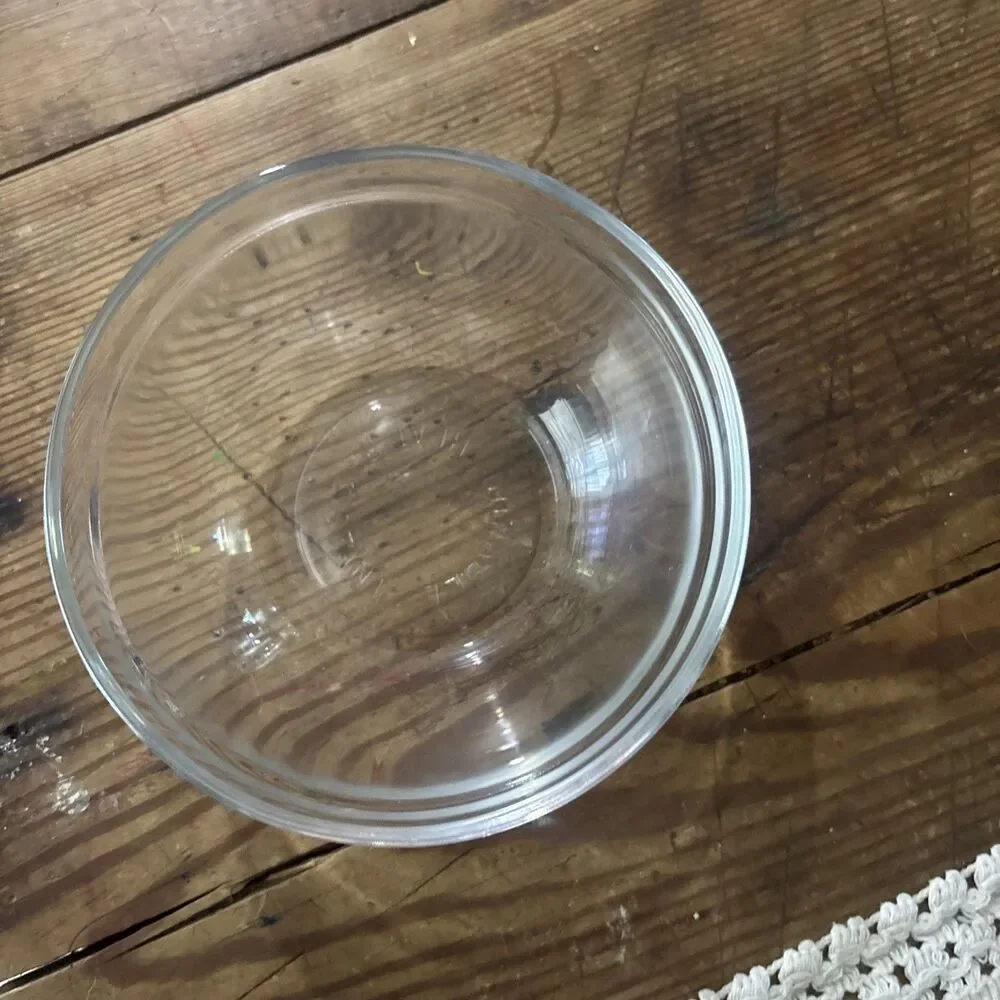 Vintage Clear Prep Mixing Bowl Durable Heat Resistant 5.5